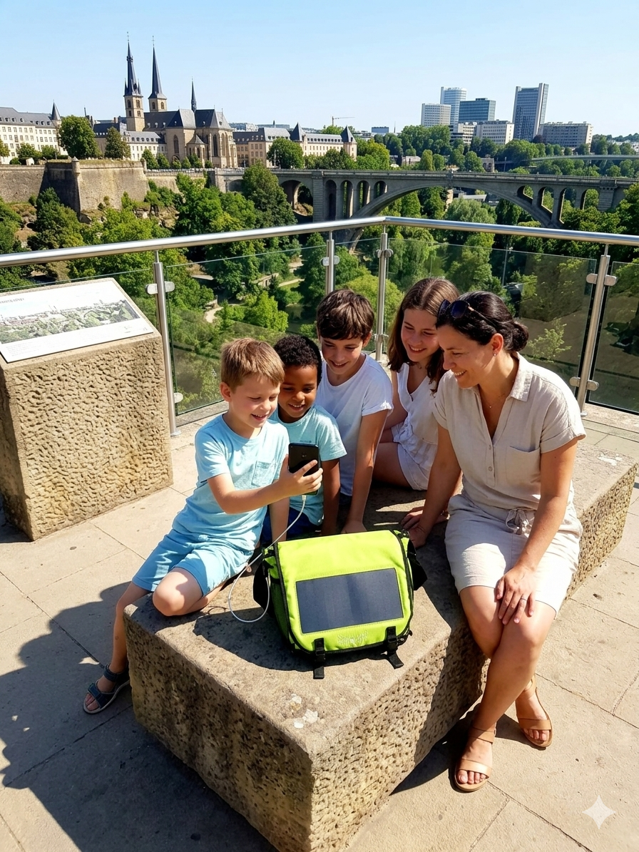 Solar backpack outdoor view